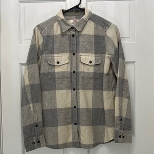 Fjallraven Grey and Cream Plaid Button-Down Shirt